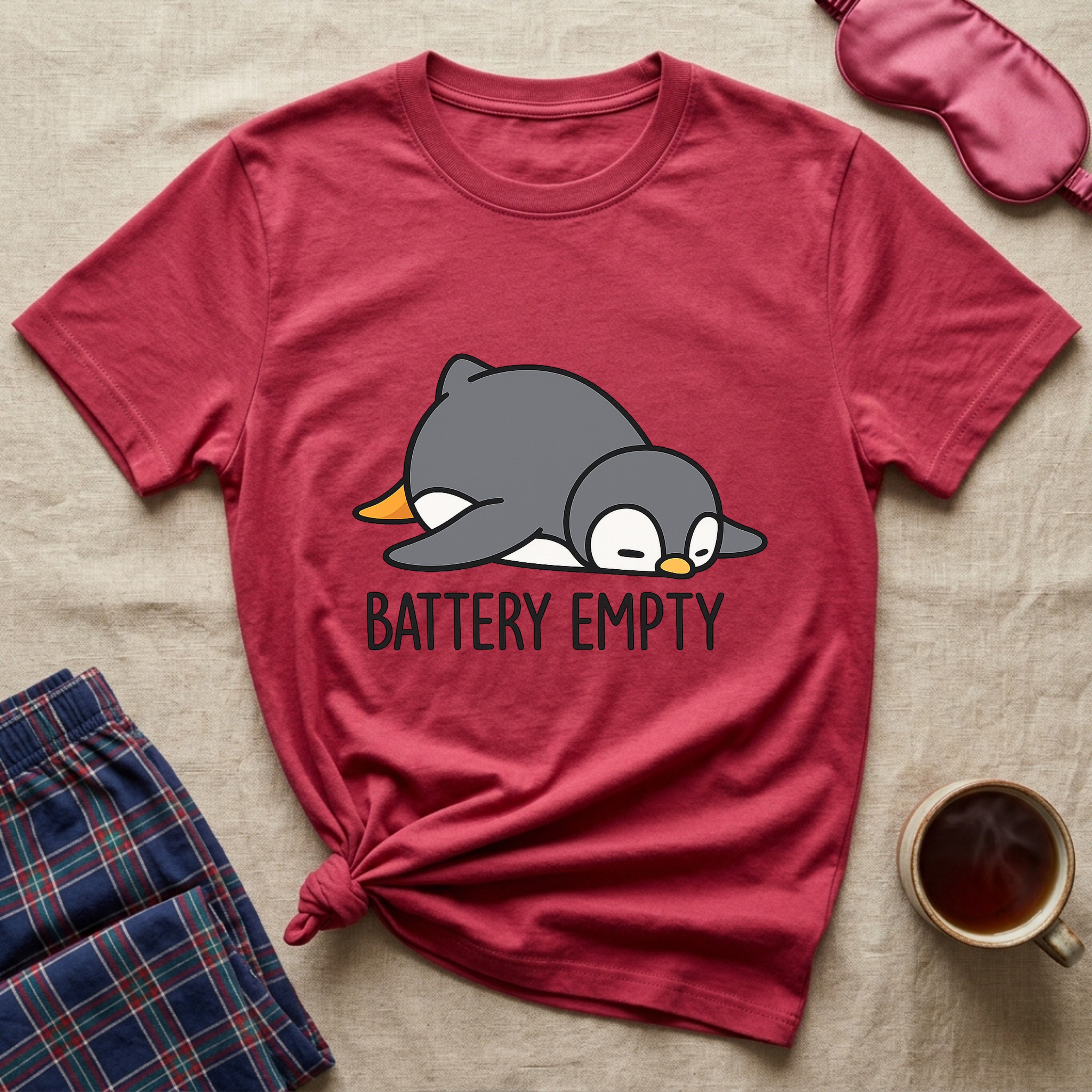 Empty Battery Penguin T-Shirt