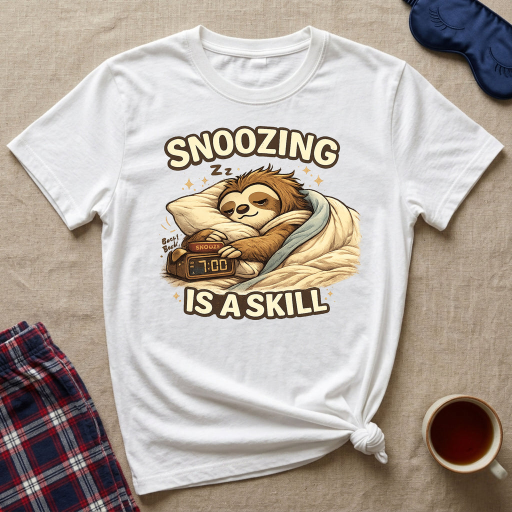 Snoozing Is A Skill Sloth T-Shirt