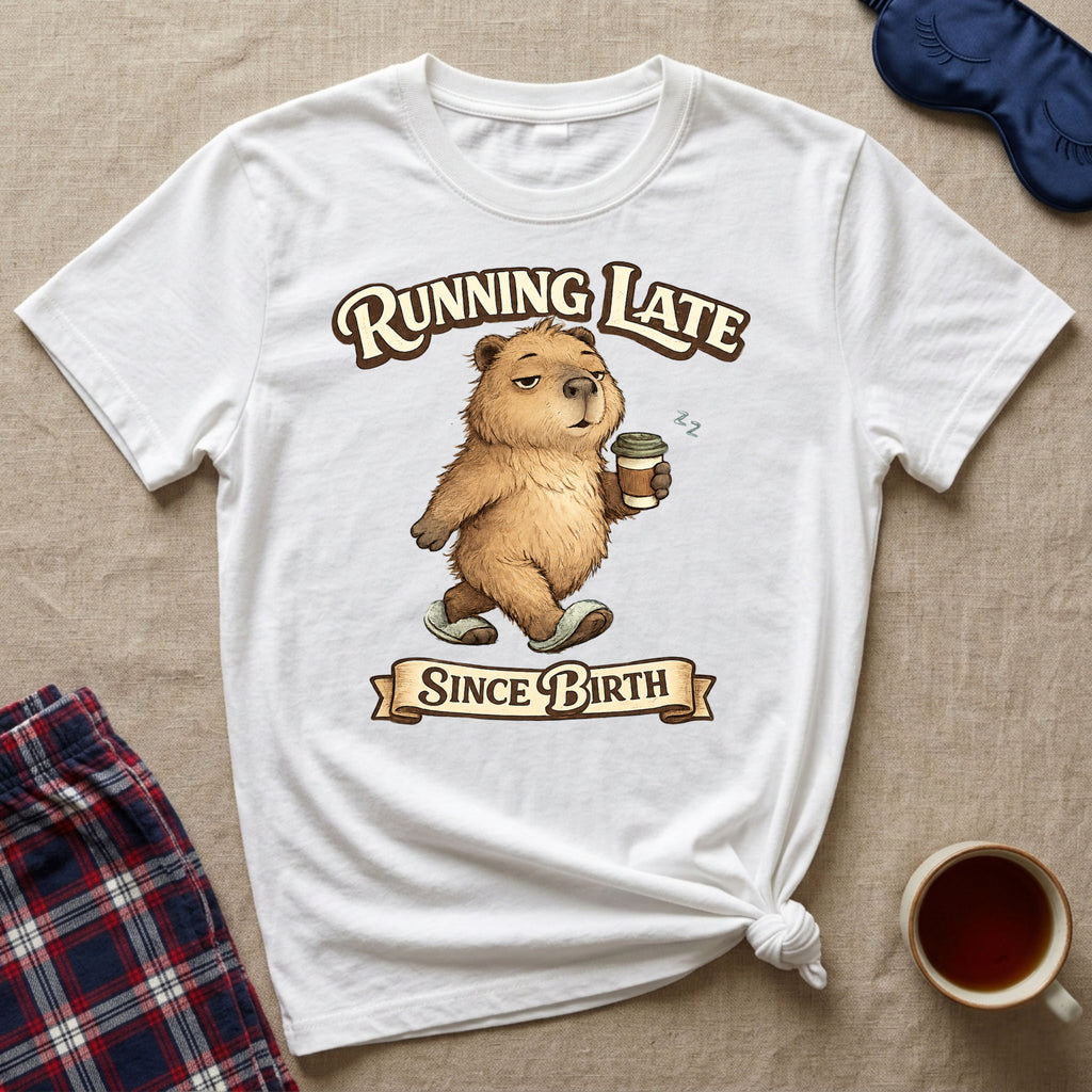 Running Late Since Birth Capybara T-Shirt