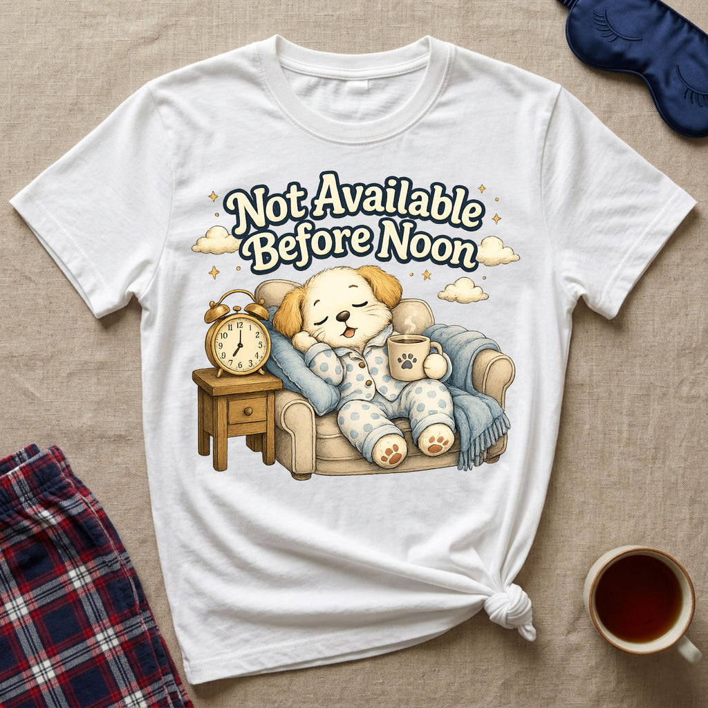 Not Available Before Noon Puppy T-Shirt