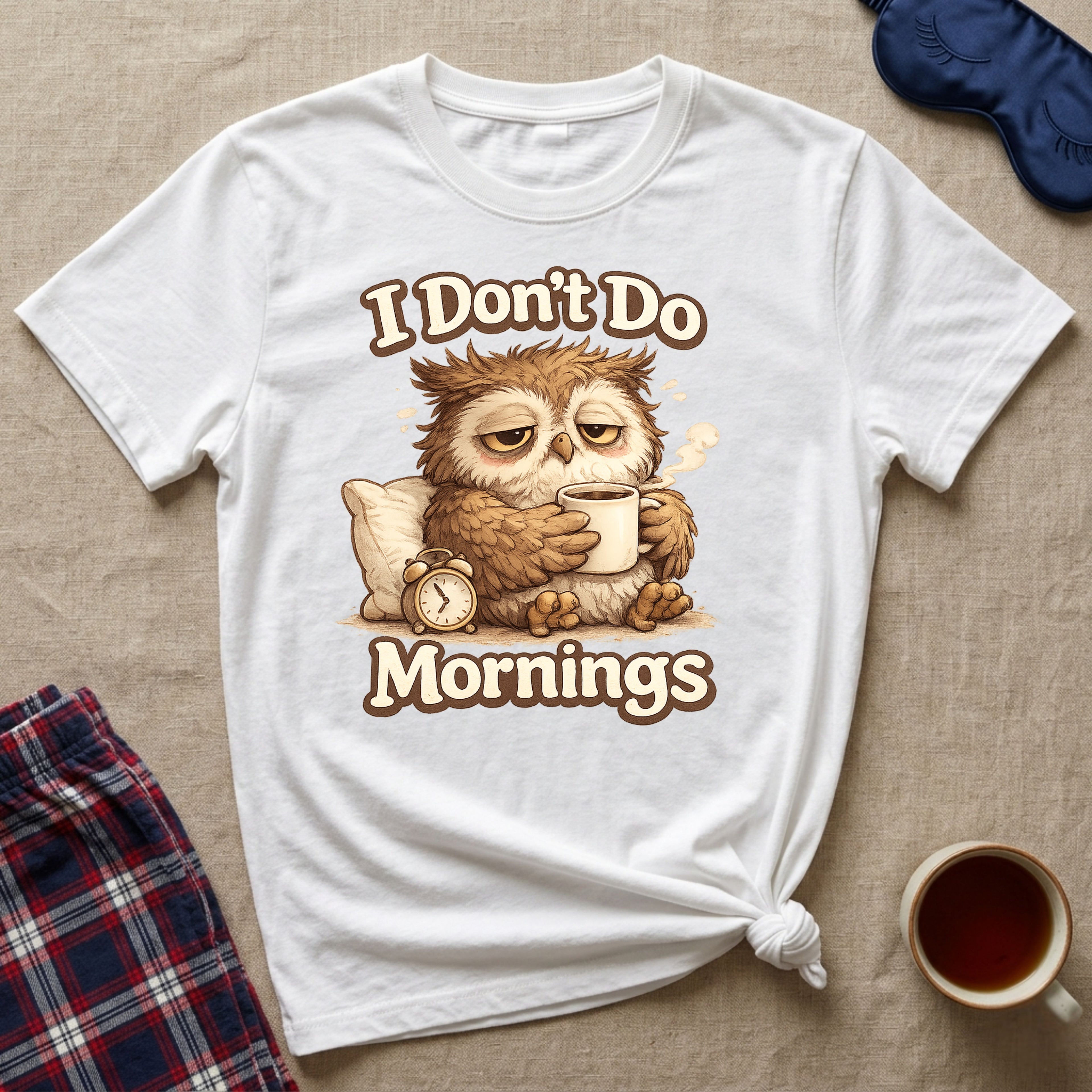 I Don't Do Mornings Owl T-Shirt