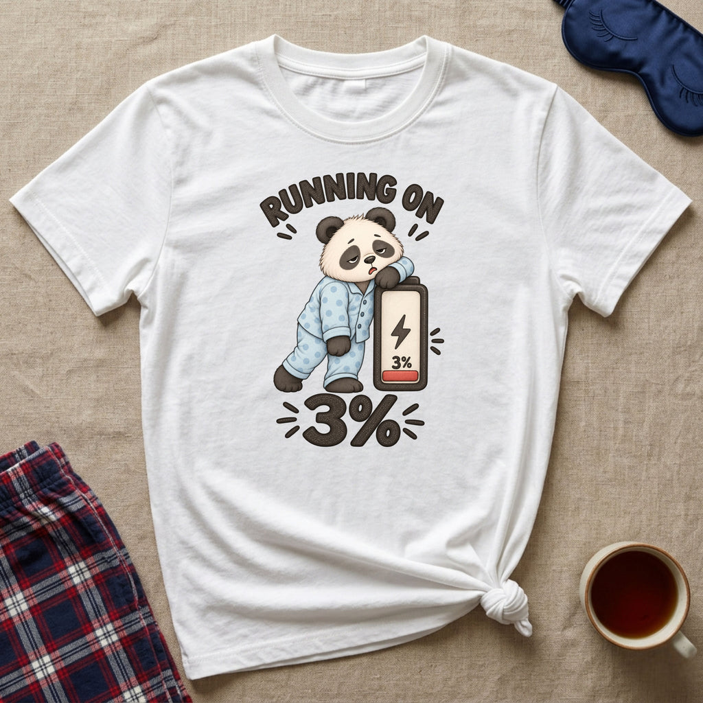 Running On 3% Sleepy Panda T-Shirt