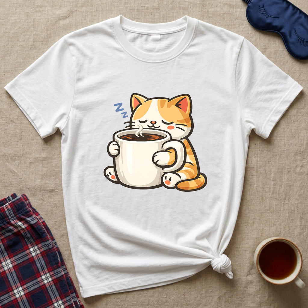 Coffee Mug Cat T-Shirt