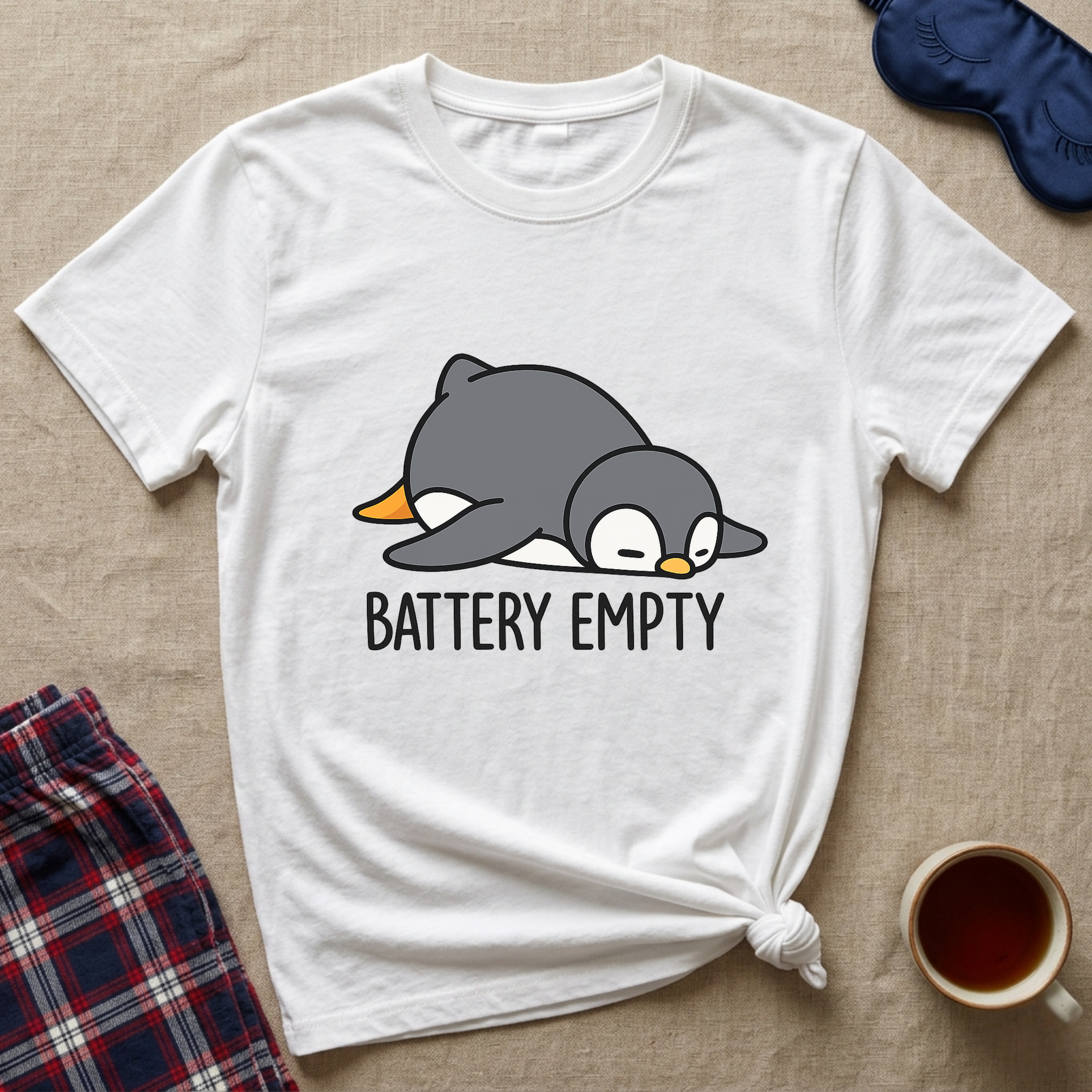 Empty Battery Penguin T-Shirt
